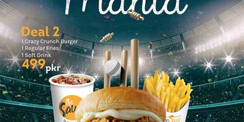 The Sauce Burger Cafe PSL Mania Deal 1 For Rs.899 2 