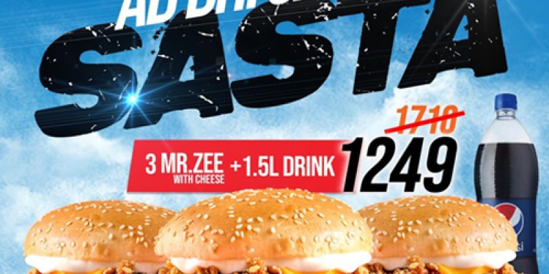 Mr. Burger Pakistan Ab Bhi Sab Se Sasta Deal 1 For Rs.450 2 