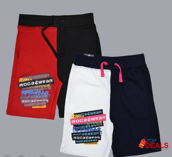 Red &amp; white Shorts for Boys (Pack of 2) image 1