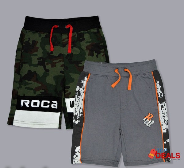 Grey &amp; Camouflage Short for Boys (Pack of 2) image 1