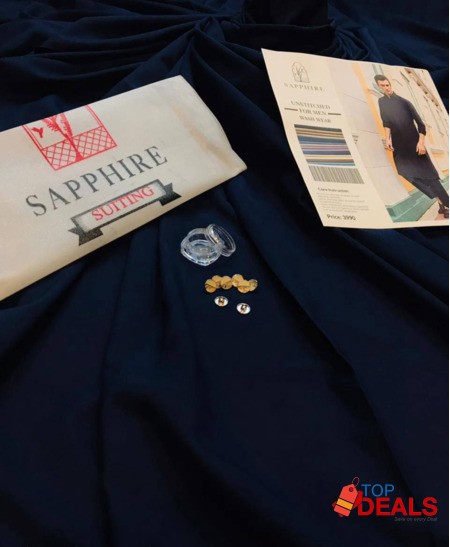 Fabric: Boski 4 Meter Standard Cutting Sapphire Replica Buttons Includ image 1