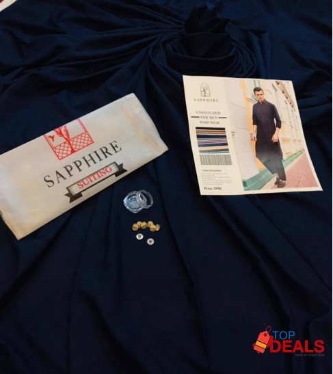 Fabric: Boski 4 Meter Standard Cutting Sapphire Replica Buttons Includ image 2