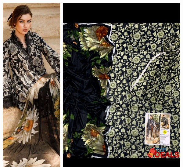 Summer *Maria.B Vol 23'* ❣️ *3pc | Digital Printed 90/70 lawn with la image 2