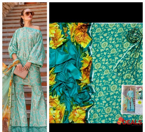 Summer *Maria.B Vol 23'* ❣️ *3pc | Digital Printed 90/70 lawn with la image 7