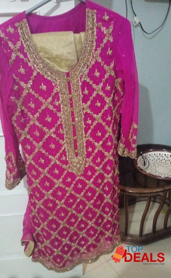 Chiffon Party Wear dress with full nug work image 1