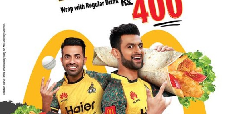 McDonald's It's time to relive the excitement of PSL 7 with a McDonald's Zalmi Wrap Meal! For Rs.400/-, you can get a Zalmi Wrap Meal 3 