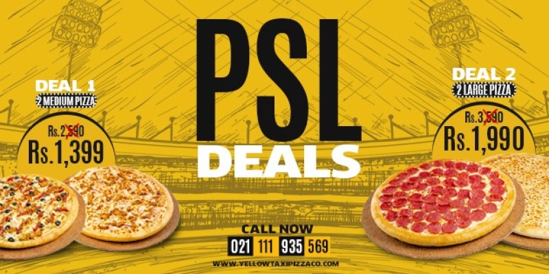 Yellow Taxi Pizza Co. PSL7 Deal 1 For Rs.1399/- 3 