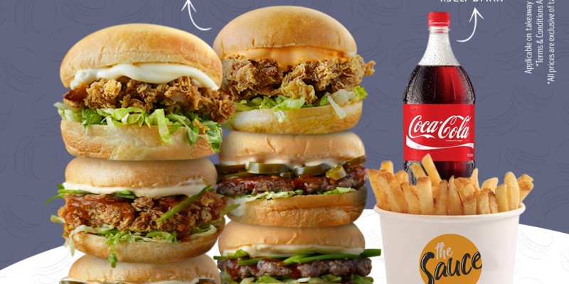 The Sauce Burger Cafe Deal 1 For Rs.590+Tax 3 
