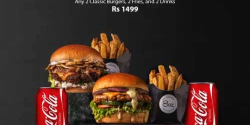 8oz Burgers Combo Box For 2 For Rs.2399 3 
