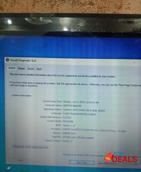 Fujitsu FMVA54DB Core i3 2nd Generation image 5