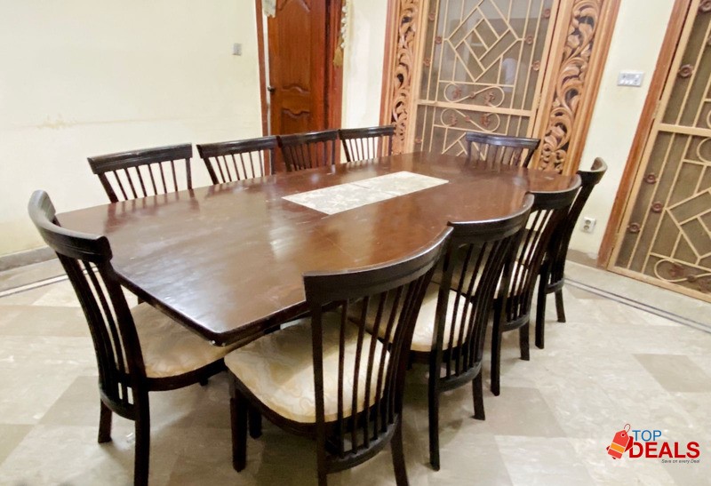 Ten seater sheesham wood dining table for sale image 1