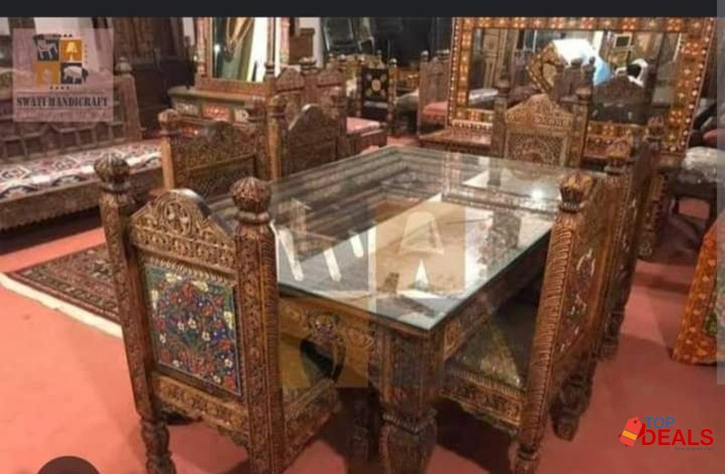 Dining table with chairs image 1