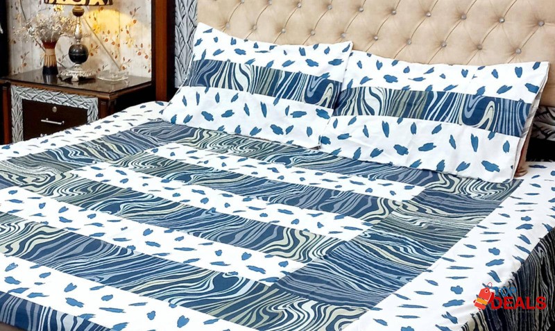 Beautiful fabric cotton double bed sheet image 2