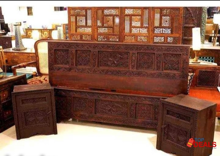 Furniture. Double bed with 2 side tables and dressing for sale. image 4