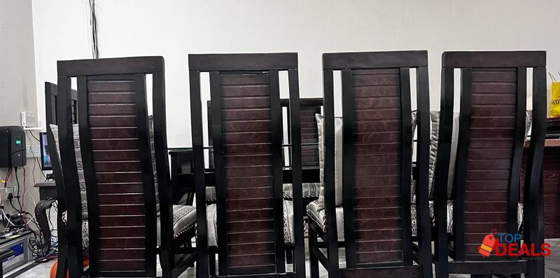 Dining Table - 8 Chairs and Glass Top image 2