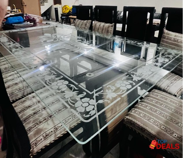 Dining Table - 8 Chairs and Glass Top image 5