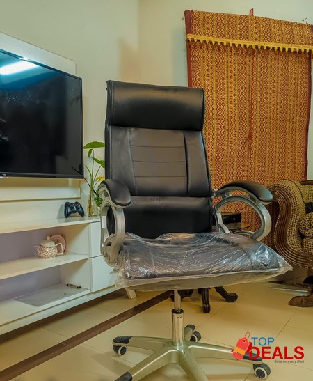 Office Chair, Black Leather in Great Condition. image 2