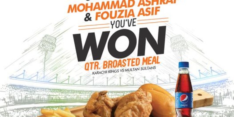 Karachi Broast is Now offering PSL7 offer  Flat 20% Off on all web orders 4 