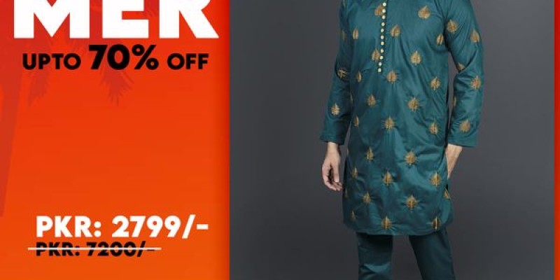 Number Three Clothing Summer Sale Up to 70% Off on Men's Kurta Pajama 5 