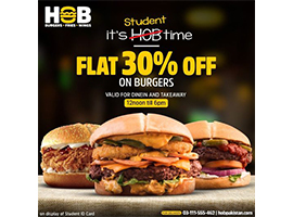 HOB - House Of Burgers! FLAT 30% OFF on all Burgers