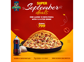 24 Wall Street Pizza Super September Deal 1 For Rs.799