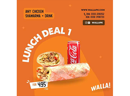 Walla Lunch Deal 1 For Rs.495