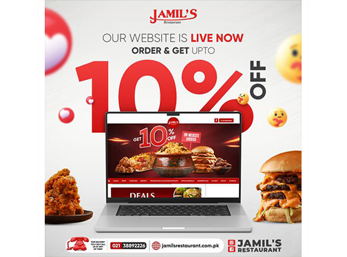Jamil's Restaurant 10% off on Website Order