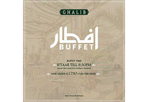 Ghalib Restaurant Iftar + Dinner Buffet For Rs.1790