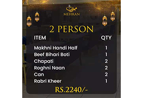 Mehran Sajji & Cateres 2 Person Deal For Rs.2240