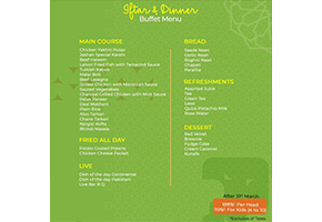 Jashan Iftar & Dinner Buffet For Adults For Rs.1899