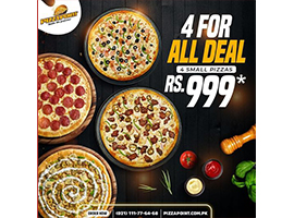 Pizza Point 4 for All Deal 4 Small Pizza in Just Rs.999