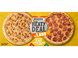 Broadway Pizza! Meaty Deal For Rs.1899/-