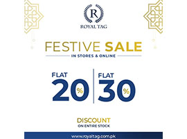 Royal Tag Festive Sale! Flat 30% off on Entire Stock