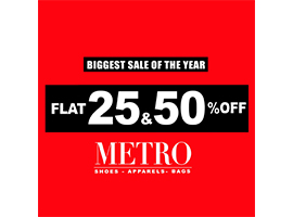 Metro Shoes! Flat 50% off