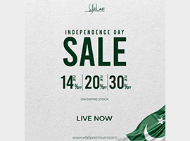 Elaf Independence Day Sale Flat 14% 20% 30% Off