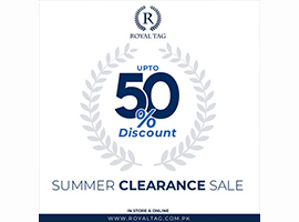 Royal Tag Summer Clearance Sale! Upto 50% off on Entire Stock