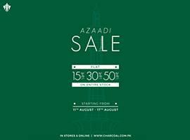 CHARCOAL Azadi Sale Flat 15% 30% & 50% Off
