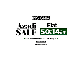 Insignia Azadi Sale Flat 14% & 50% Off