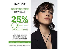 Inglot Pakistan Independence Day Sale 25% Off