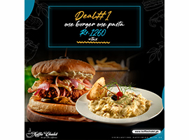 Koffie Chalet Burger & Pasta Deal 1 For Rs.1260