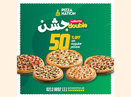 Pizza Nation 50% off on Regular Pizza