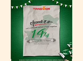 Tandoor's Azadi Offer 14% Discount