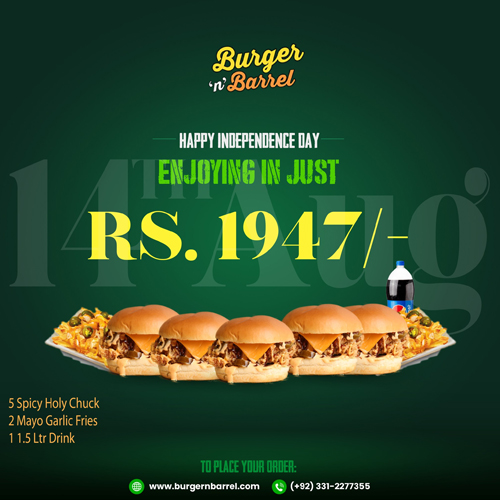 Burger N' Barrel Deal  For Rs.1947