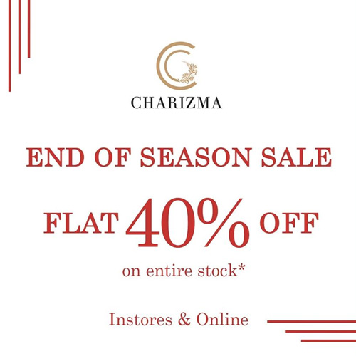 Charizma End Of Season Sale Flat 40% Off