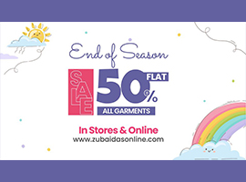 Zubaidas Online End Of Season Sale Flat 50% Off