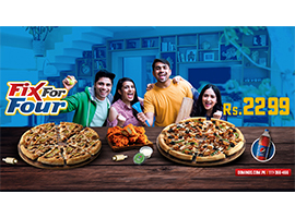 Domino's Pizza Fix for Four Deal! Rs.2299