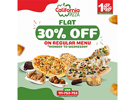 California Pizza Flat 30% Discount