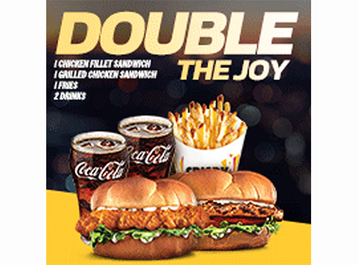 Hardee's Double The Joy Deal For Rs.999