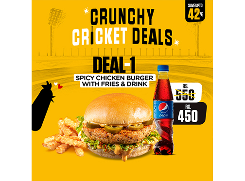 Clucky's! Crunchy Cricket Deal 1 For Rs.450