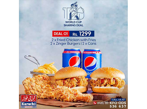 Karachi Foods World Cup Sharing Deal 1 For Rs.1299